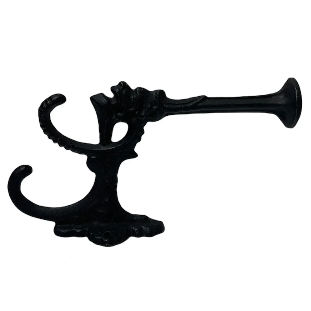 Antique Cast Iron Wall Hooks Vintage Heavy Cast Iron Rustic Ornate Scrollwork